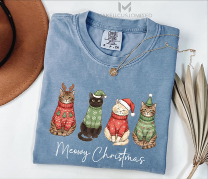 Meowy Christmas Cat T-Shirt