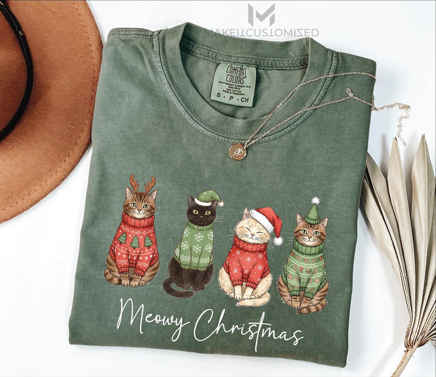 Meowy Christmas Cat T-Shirt