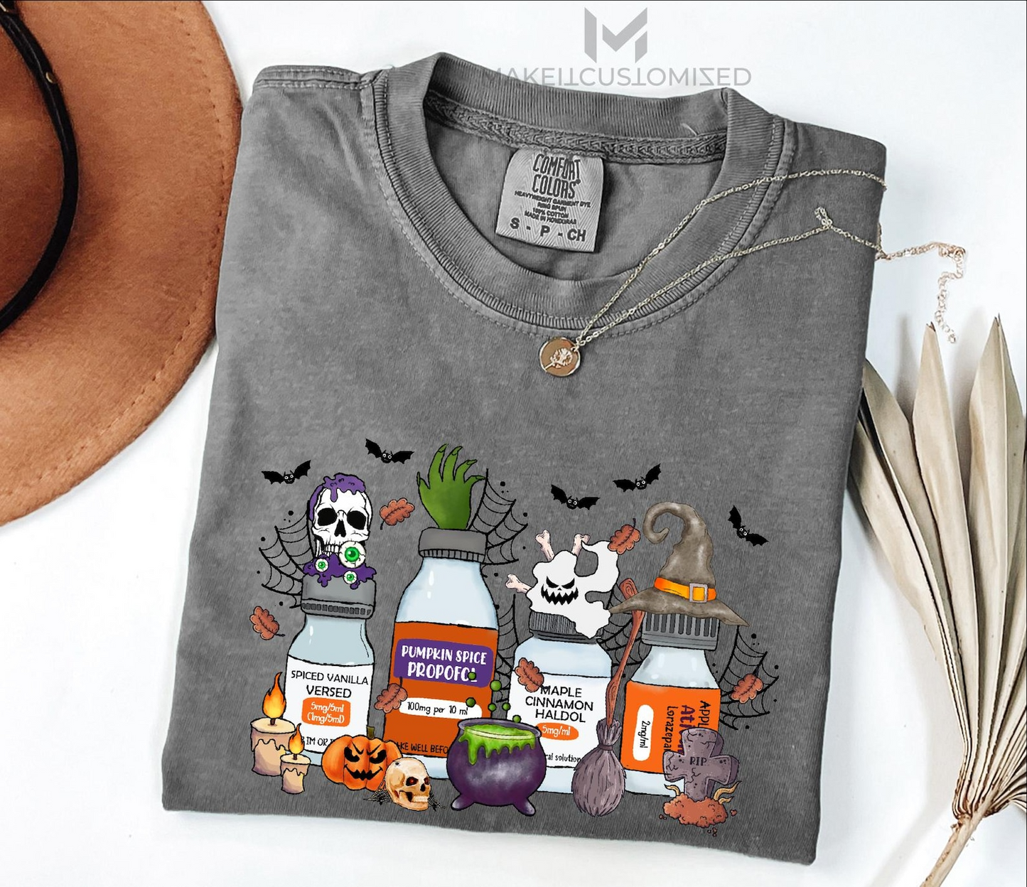 Funny Nurse Halloween T-Shirt Drak Grey
