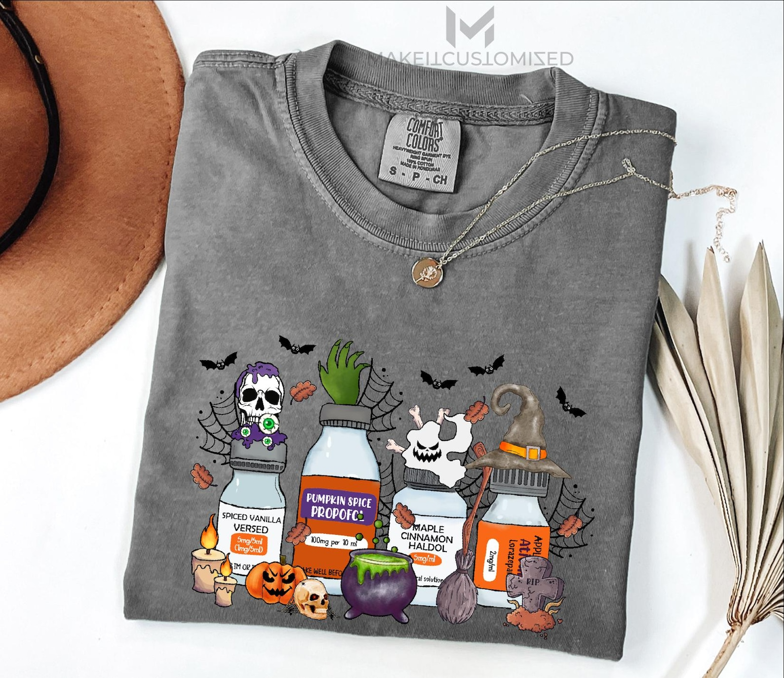 Funny Nurse Halloween T-Shirt Drak Grey